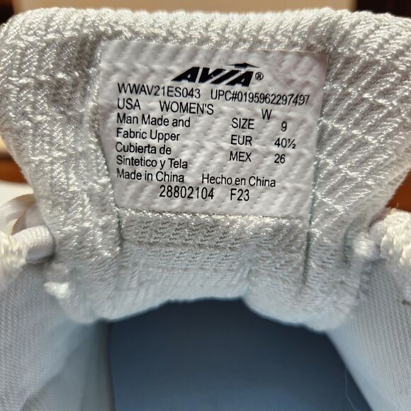 Avia White Leather Fabric Upper Sneaker Athletic Shoe Women 9 W Non-Marking - Picture 8 of 9